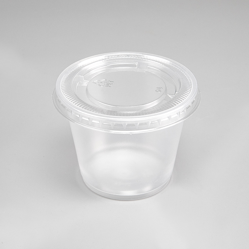 5.5oz Clear or Black Pet Plastic Sauce Cup 