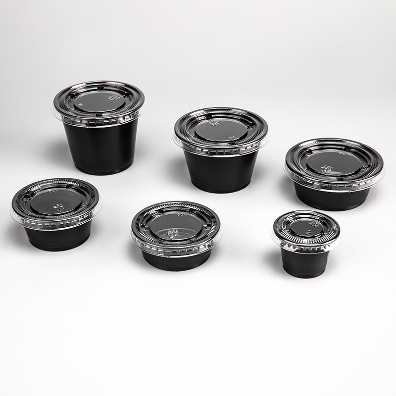 3.25oz Clear or Black PP Plastic Sauce Cup